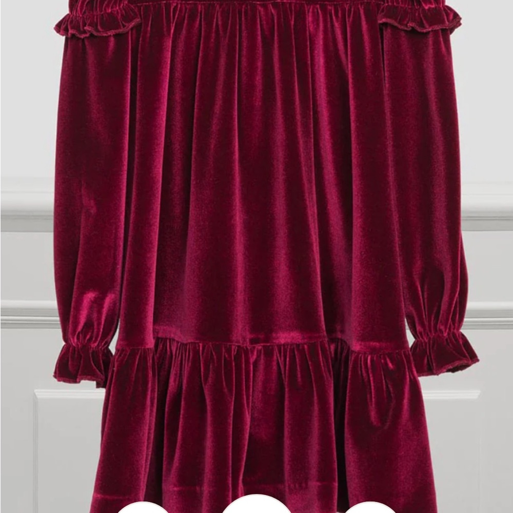 Elegant Velvet Kids Dress - Burgundy